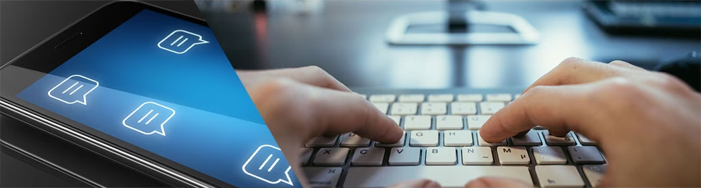 스마트폰 채팅과 키보드 타이핑